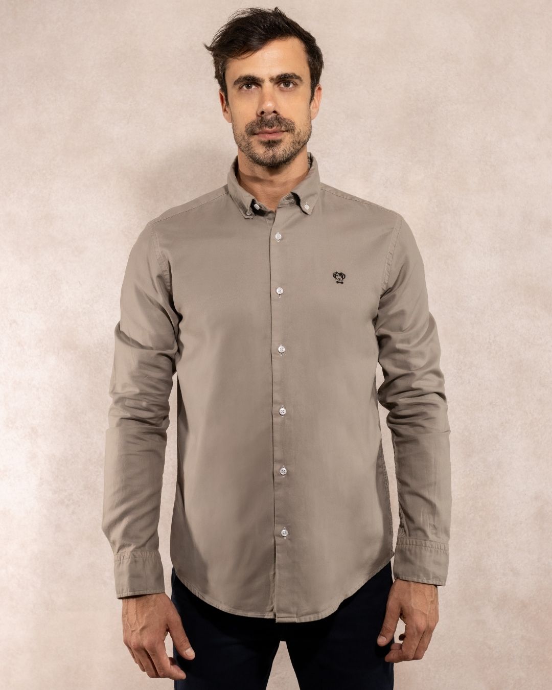 Camisa Antimanchas Oxford Gris - Talla Regular