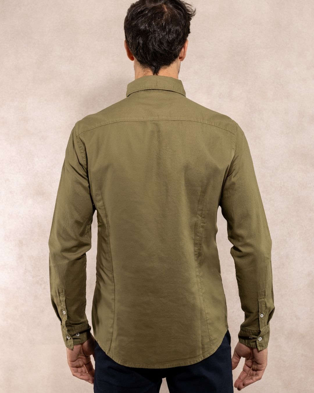 Camisa Antimanchas Oxford Verde Militar - Talla Regular