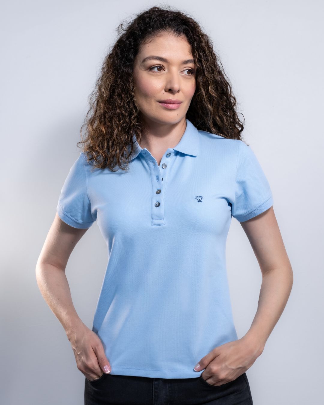 Polo Antimanchas de Mujer Baby Blue - Regular Fit