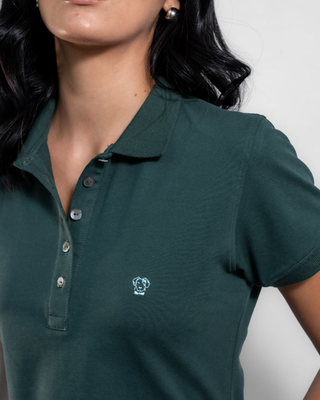 Polo Antimanchas de Mujer Verde Esmeralda - Regular Fit