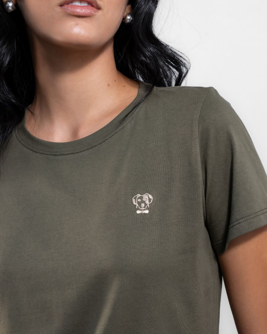 Camiseta Antimanchas de Mujer Verde Militar