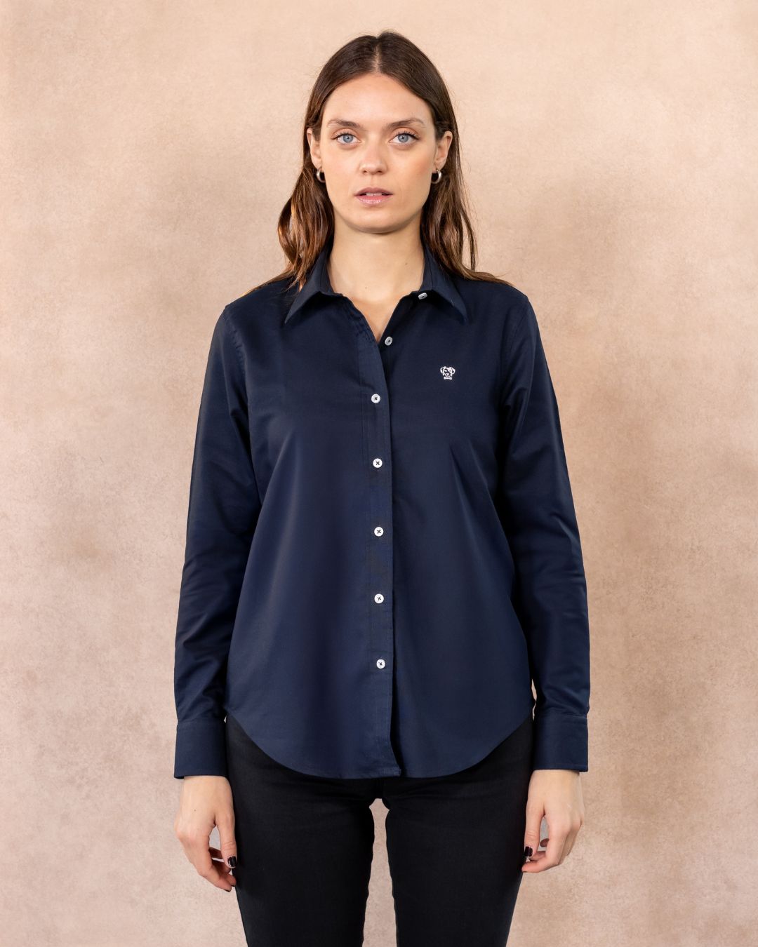 Camisa Antimanchas Oxford de Mujer Azul Navy