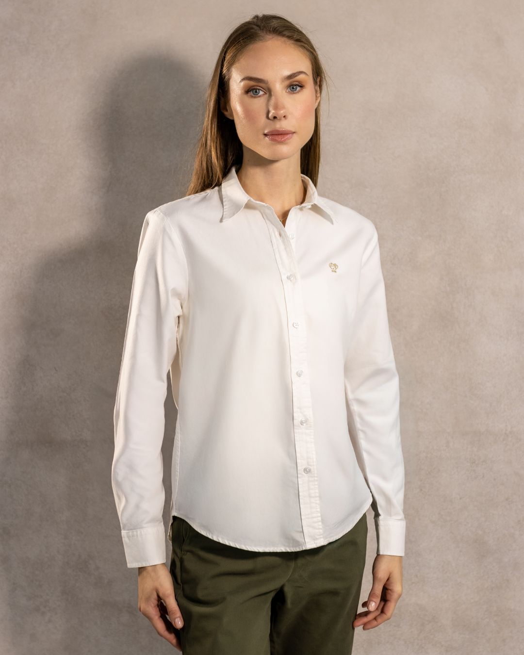 Camisa Antimanchas Oxford de Mujer Ivory